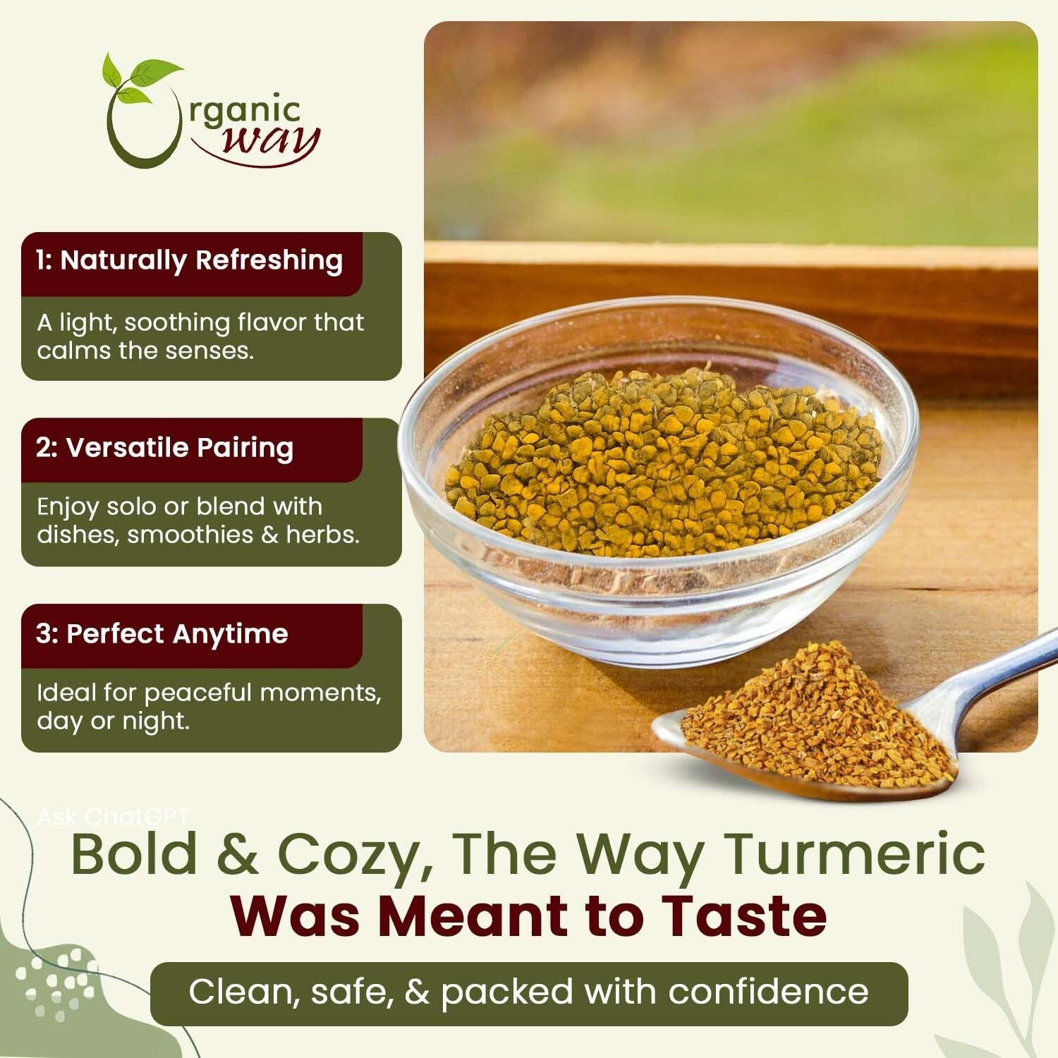 Turmeric Root Cut & Sifted (Curcuma Longa) - Herbal Tea | Kosher & USDA Certified | Vegan, Non-Gmo & Gluten Free | Tested for Heavy Metal and Purity | 100% Raw from India (1/2LBS / 8Oz.)